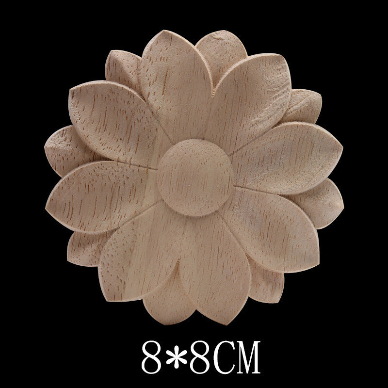 Solid Wood Carved Decals Round Dongyang Carved Door Round Round Flowers European-Style Dongyang Furniture Decorative Decals