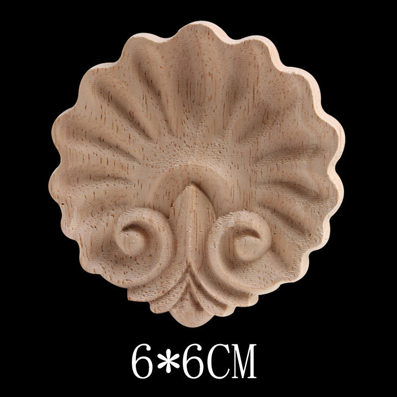 Solid Wood Carved Decals Round Dongyang Carved Door Round Round Flowers European-Style Dongyang Furniture Decorative Decals