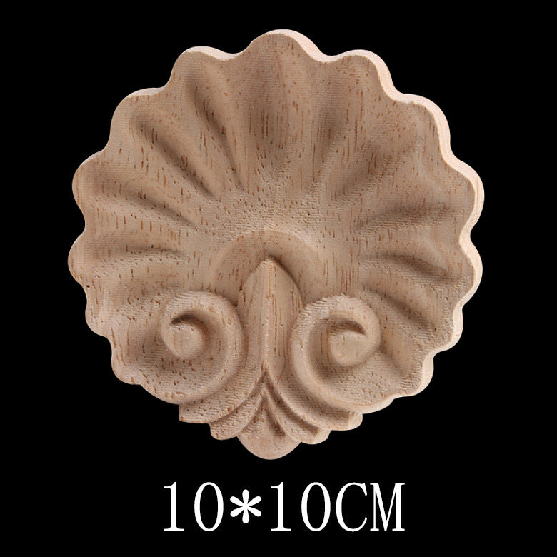 Solid Wood Carved Decals Round Dongyang Carved Door Round Round Flowers European-Style Dongyang Furniture Decorative Decals