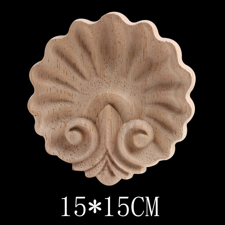 Solid Wood Carved Decals Round Dongyang Carved Door Round Round Flowers European-Style Dongyang Furniture Decorative Decals