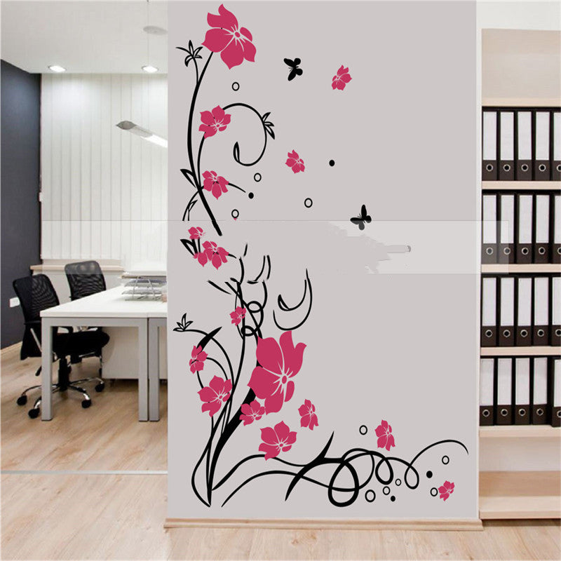Creative Flowers Sliding Door Glass Door Decals