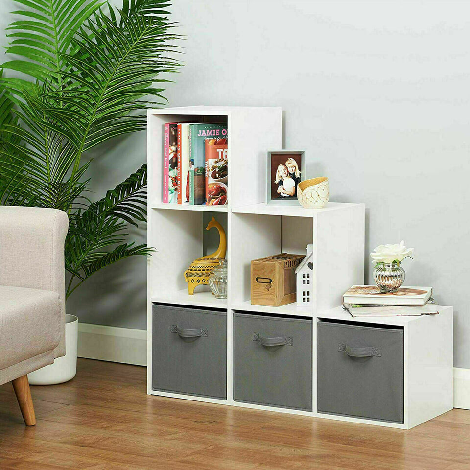 4 Pack Foldable Storage Box Foldable Canvas Drawer Organizer Fabric Cube