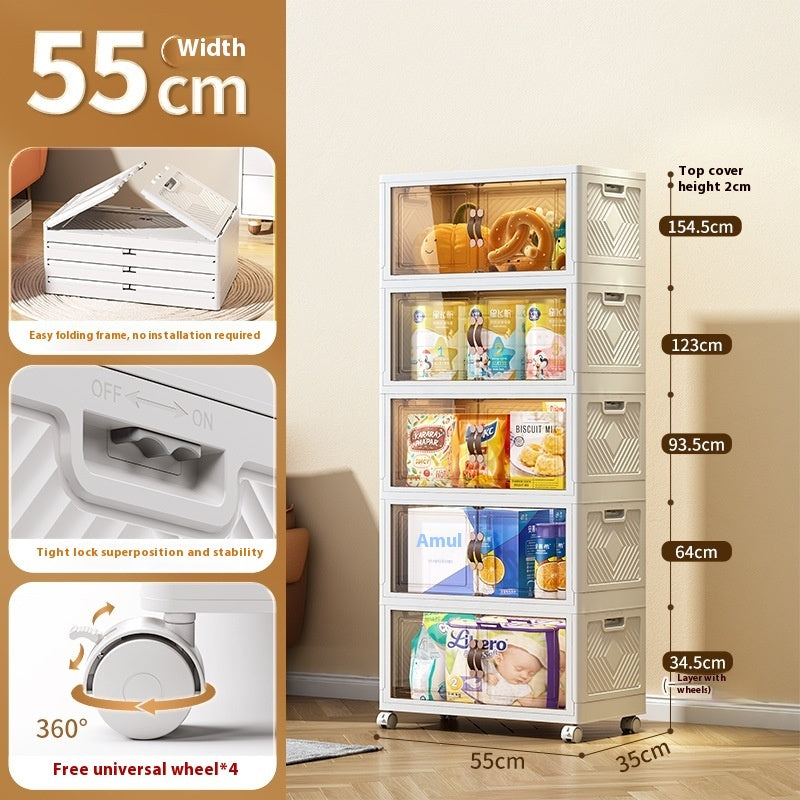 Storage Box Household Installation-free Storage Cabinet Foldable Plastic Locker