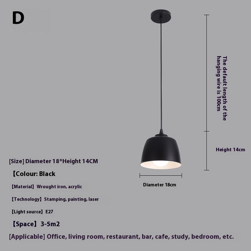 Simple Modern Single-head Droplight Restaurant Bar Decorative Lights