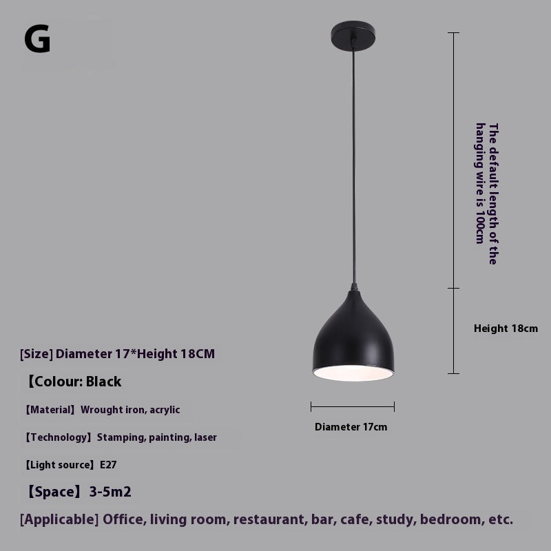 Simple Modern Single-head Droplight Restaurant Bar Decorative Lights